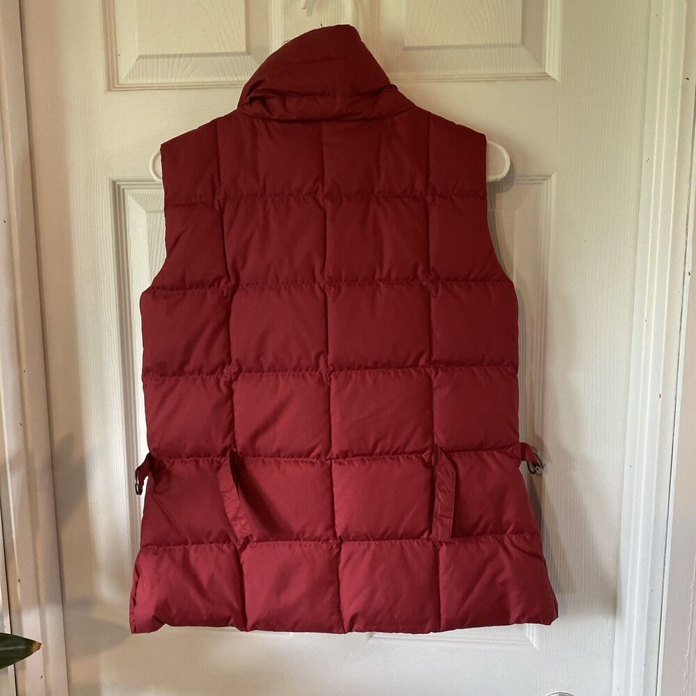 Eddie Bauer Goose Down Vest Size XS Red Zip Buttons Straps Pockets 700 Fill - Picture 7 of 12